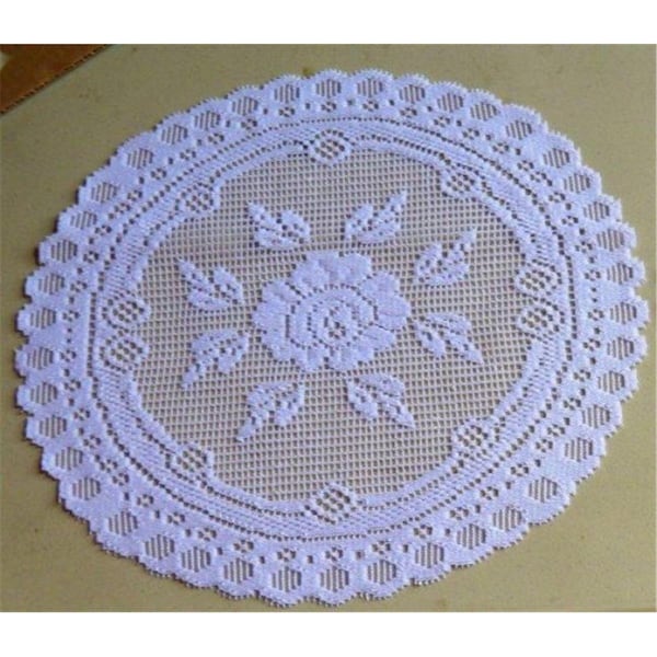 Fastfood 12 in. European Lace Doily, White FA2570086 - main
